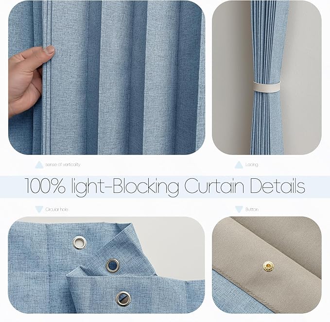 Jilron Accordian Door Curtain, 100% Blackout Folding Magnetic Doorway Curtains,Linen Style Closet Doors,for Room Divider,Priv