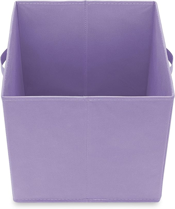 Casafield Set of 6 Collapsible Fabric Cube Storage Bins, Lavender - 13" Foldable Cloth Baskets for Shelves, Cubby Organizers 