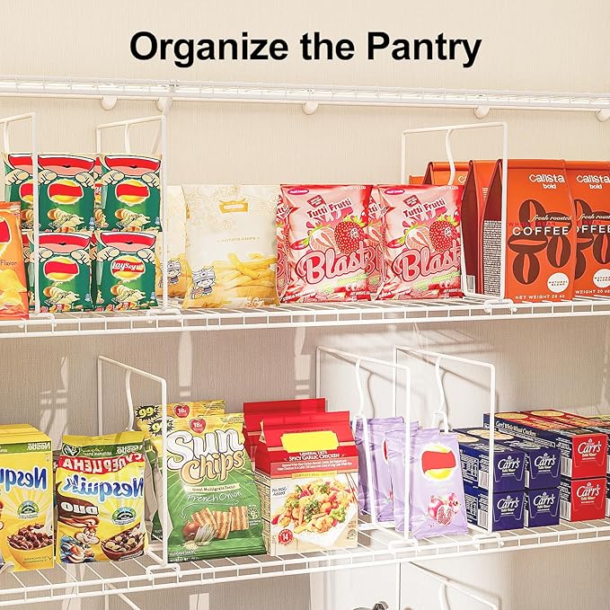 Wire Shelf Dividers for Closet: Tall 8 Pack 12-Inch Deep Adjustable Organizer for Shelves,Metal Rack Separator for Clothes, P