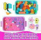 Carolart 3 Pack,Empty Sensory Bin,13.5 Inch Storage Container,Portable Plastic Storage Bins, Stackable Play Tray for toys,art