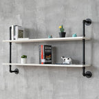 Floating Shelves for Wall Bookshelf Industrial Pipe Shelving Shelves Natural Wood Planks 48 inch Rustic Wall Shelves Hanging 