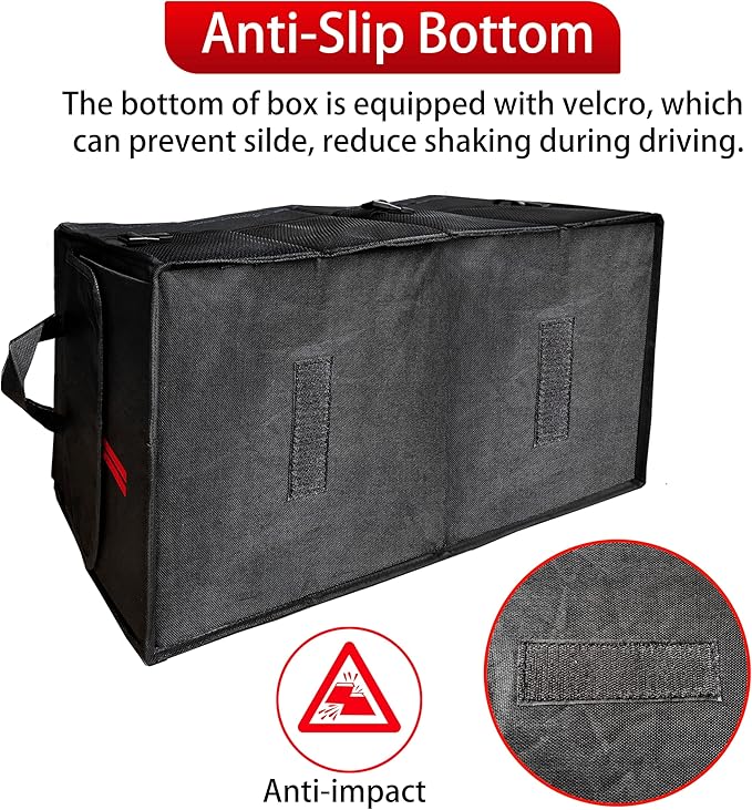 YOSRTER Car Trunk Organizer for Dodge Charger Durango Challenger Ram Collapsible Storage Box with Handle Foldable Lid Non