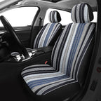 Pariitadin Baja Saddle Blanket Car Seat Covers Front Set with Seat Belt Pads, Washable Breathable Striped Woven Cloth Seat Co