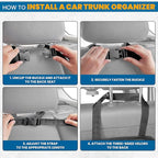 EcoNour Backseat Trunk Organizer | 42 x20 Inches Car Storage with 9 Spacious Pockets | Waterproof, Heavy-Duty Hanging Organize