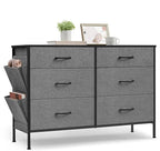 SONGMICS 6-Drawer Dresser for Bedroom, Chest of Drawers with Side Pockets, Drawer Dividers, Fabric Storage Organizer for Clos
