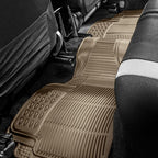 FH Group Car Floor Mats - Heavy-Duty Rubber Floor Mats for Cars, Universal Fit Full Set, Trimmable Automotive Floor Mats, ClimaProof Floor Mats For Most Sedan, SUV, Truck Floor Mats Beige