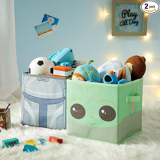 Star Wars The Mandalorian Grogu aka The Child Collapsible Storage Cubes, Set of 2, 10"x10"