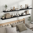 Fun Memories Floating Shelves for Wall, Rustic Wood Wall Mounted Shelves for Bathroom, Bedroom, Living Room & Kitchen, Storag