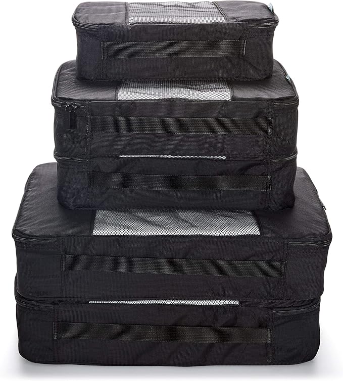 TravelWise 5 Piece Packing Cube Set, Durable Lightweight Luggage Organizer System with Small, Medium and Large Cubes for Trav