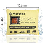 6 Pack 120G Reusable Silica Gel Desiccant Dehumidifier Bags, Color Indicating Moisture Absorbers for Car, Closet, Garage,