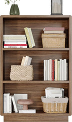 ChooChoo 3-Tier Bookcase, Wooden Bookshelf, Farmhouse Bookshelf with Open Storage, Tall Bookcase for Bedroom and Home Office,