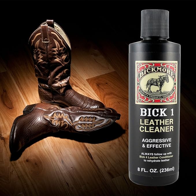 Bickmore Bick 1 Leather Cleaner 8 oz - Clean Dirt, Oil, Sweat, Salt, and Water Stains from All Colored, White, and Black Leat