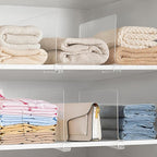 HBlife 2 Pack Clear Shelf Dividers, Vertical Purse Organizer for Closet Perfect for Sweater, Shirts, Handbags in Bedroom and 