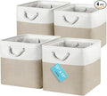 OrganiHaus 13x13 Cube Storage Bins 4 Pack, Foldable Cube Storage Organizer w/ Rope Handles, Collapsible Fabric Bins for Toys,