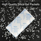 10 Gram Silica Gel Packets, Reusable Desiccant Packs for Storage, Rechargeable Moisture Absorber Food Grade Silica Gel Packs