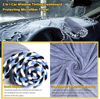 Gomake Window Tint Dash Cover Towel Absorbent Car Dashboard Protection Microfiber Towel Strand Soak Rope Car Windshield Back Window Tinting Tools with Bulldozer Squeegee Scrubber Paddle Squeegee