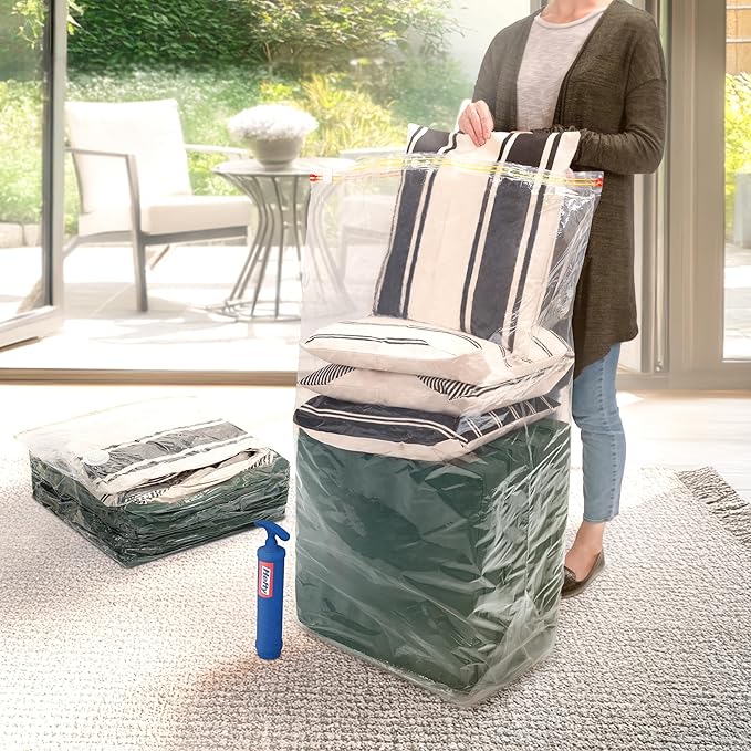 Hefty Shrink-Pak Vacuum Storage Bags – For Clothes, Pillows, Towels, Blankets & More – Space Saver Vacuum Suction Sealer Bags