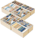 Simple Houseware Closet Underwear Organizer Drawer Divider Assorted 7 Pieces, Beige