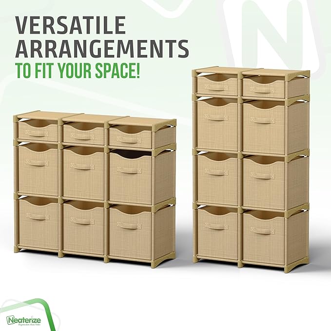 Cube Storage Organizer with Storage Bins Included - The Perfect Closet Organizers and Storage Solution. Includes 9 Storage Cu