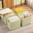 4 pack large plastic White storage bins Baskets, Toy Box Chest with Lids and Handle，Organizer Containers for Baby，Kids,snacks