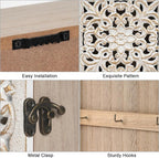 Key Holder for Wall Decorative Key Box Key Cabinet, Wooden Key Hooks Wall Mounted Key Hangers Rustic Key Rack with 6 Key Hook