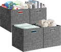 Posprica 13x15x13in Collapsible Storage Bins, Fabric Foldable Cube Storage Boxes, Decorative Storage Baskets Organizer for IK