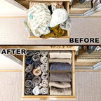 Simple Houseware Underwear Drawer Organizer for Lingerie/Undergarment/Bra/Panty/Sock/Onesie, Set of 6, Brown