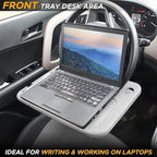 EcoNour 2 in 1 Car Steering Wheel Tray (Grey) | Multipurpose Car Steering Wheel Desk for Laptop and Food | Car Tray for Eating | Steering Wheel Accessories
