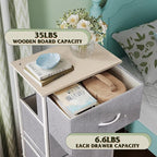 WLIVE 4 Drawers Dresser for Bedroom, Light Grey Fabric Clothes Storage Organizer Unit, Dresser for Hallway, Entryway, Closets
