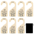 R HORSE 8Pcs Highland Cow Baby Closet Dividers, Double Sided Baby Closet Organizers Nursery Hanger Dividers Wood Size Divider