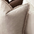 Foindtower Set of 2 Decorative Linen Fringe Throw Pillow Covers Farmhouse Cushion Cover with Tassels Soft Accent Pillowcase f