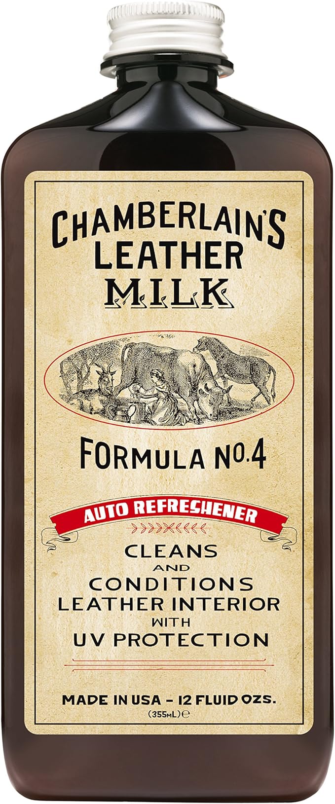 Leather Milk Auto Leather Conditioner and Cleaner with UV Protection - Auto Refreshener No. 4 - All Natural, Non-Toxic Auto L