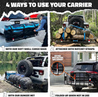Mockins 60"x20"x6" Heavy Duty Trailer Hitch Cargo Carrier & 16 CuFt Waterproof Cargo Bag | Rust-Resistant Steel 500 Lb Capacity Folding Luggage Rack for SUV, Car, Truck & RV w/Hitch Rack Accessories