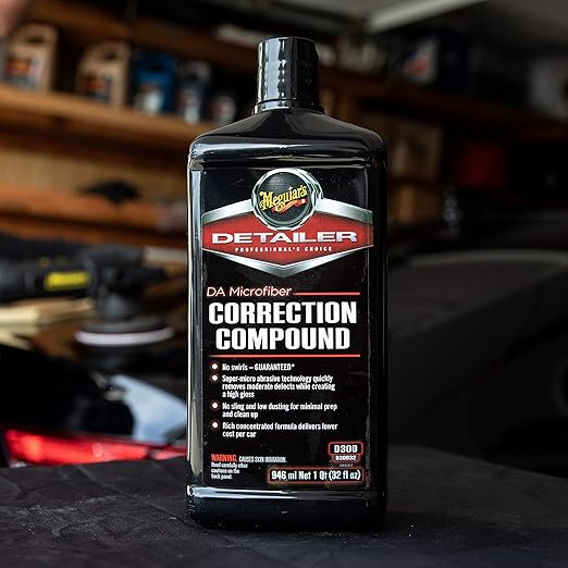 Meguiar's DA Microfiber Correction Compound D30032 - Pro Car Scratch Remover, for Use with a DA Polisher and Microfiber Cutting Disc, Remove Swirls, Scratches, Water Spots, and Oxidation, 32 Oz