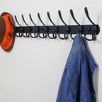 Dseap Coat Rack Wall Mount - 38” Long 10-Tri-Hooks Heavy Duty Coat Hanger Rail Wall Hooks for Hanging Coats Hats Clothing Clo