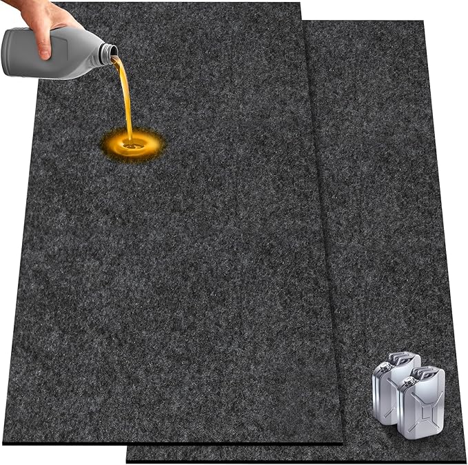 2 Pack 36 x 60 Inch Premium Oil Spill Mat,Garage Floor Mat for Under Car,Highly Absorbent Maintenance Mat Protect Your Floor 