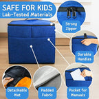 XL Toy Storage Organizer with Play Mat - Storage Bag/Box for Kids, Boys, Girls, Nursery, Playroom - Basket for Building Brick