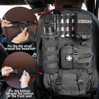 Molle Seat Back Organizer, Tactical Seat Covers with Pouches, Molle Tactical Vehicle Organizers Panel Car Seat Covers Protector for Truck