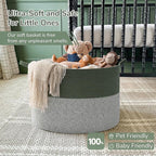 INDRESSME INDRSSME Large Laundry Storage Basket, 21.7 x13. 8 - Decorative Rope Blanket Basket for Organizing Bedroom, Living 