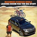 Mockins 85"x24"x4" Extendable Skinny Roof Rack Cargo Carrier w/ 20 CuFt Soft-Shell Rooftop Cargo Bag for Top of Car | 250 Lbs Cap Weatherproof Narrow Car Top Carrier Set w/Straps, Lock, & Carry Case