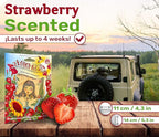 3pcs La Chica Fresita Car Air Freshener - 4 Weeks Long-lasting Strawberry Scent - The Must-have Rear View Mirror Hanging Acce