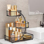 HBlife Makeup Organizer for Vanity, 3 Tier Metal Bathroom Countertop Organizers Skin Care Storage, Bathroom Counter Shelf Ski