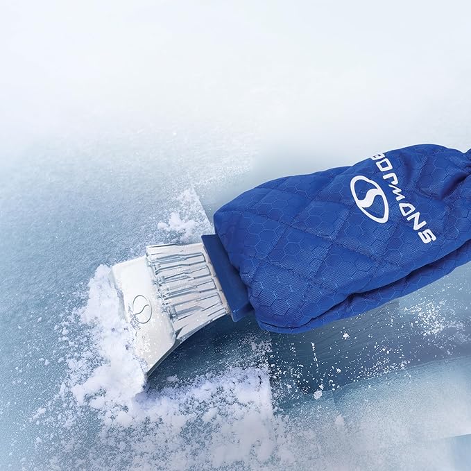 Snow Joe SJEG02M Polar Fleece Lined Mitt with Built-in Heavy-Duty Ice Scraper, Waterproof