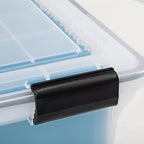 IRIS USA File Box WeatherPro Organizer Plastic for Letter/Legal, Water Resistant Document, Durable Lid, Seal w/Secure Latchin