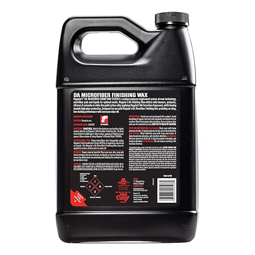Meguiar's Professional DA Microfiber Finishing Wax D30101 - Pro Car Polish Removes Light Defects While Adding Protection, Ideal for Use on DA Microfiber Finishing Disc and DA Polisher, 128 Oz, 1 Gal