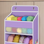 Univivi Over The Door Hanging Organizer with 6 Large Compartments and Mesh Windows, Over The Door Baby Clothes Organizer for 