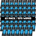 Fortress Car Interior Wipes (25 ct, Pack of 63) for Car Interior Cleaning, Dashboard, Seats, Detailing, and Steering Wheel [T