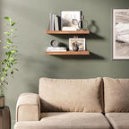 Ballucci Floating Shelves, 24" Wood Wall Shelf Set of 2, with Invisible Brackets for Bathroom, Living Room, Bedroom, Kitchen,