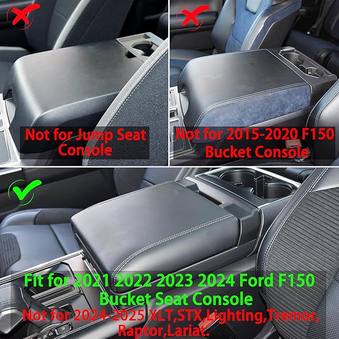 Center Console Organizer Tray for Ford F150 2021 2022 2023 2024 Accessories Interior Secondary Storage Armrest Box Insert Hidden Cubby Drawer (Full Console w/Bucket Seats ONLY) (Orange Trim)