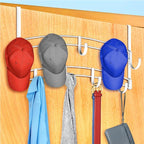 LYNK Professional® Home™ Over Door Hooks Rack - 9 Hook Over Door Hanger - Over Door Towel Rack - Hanging Towels or Clothes - 